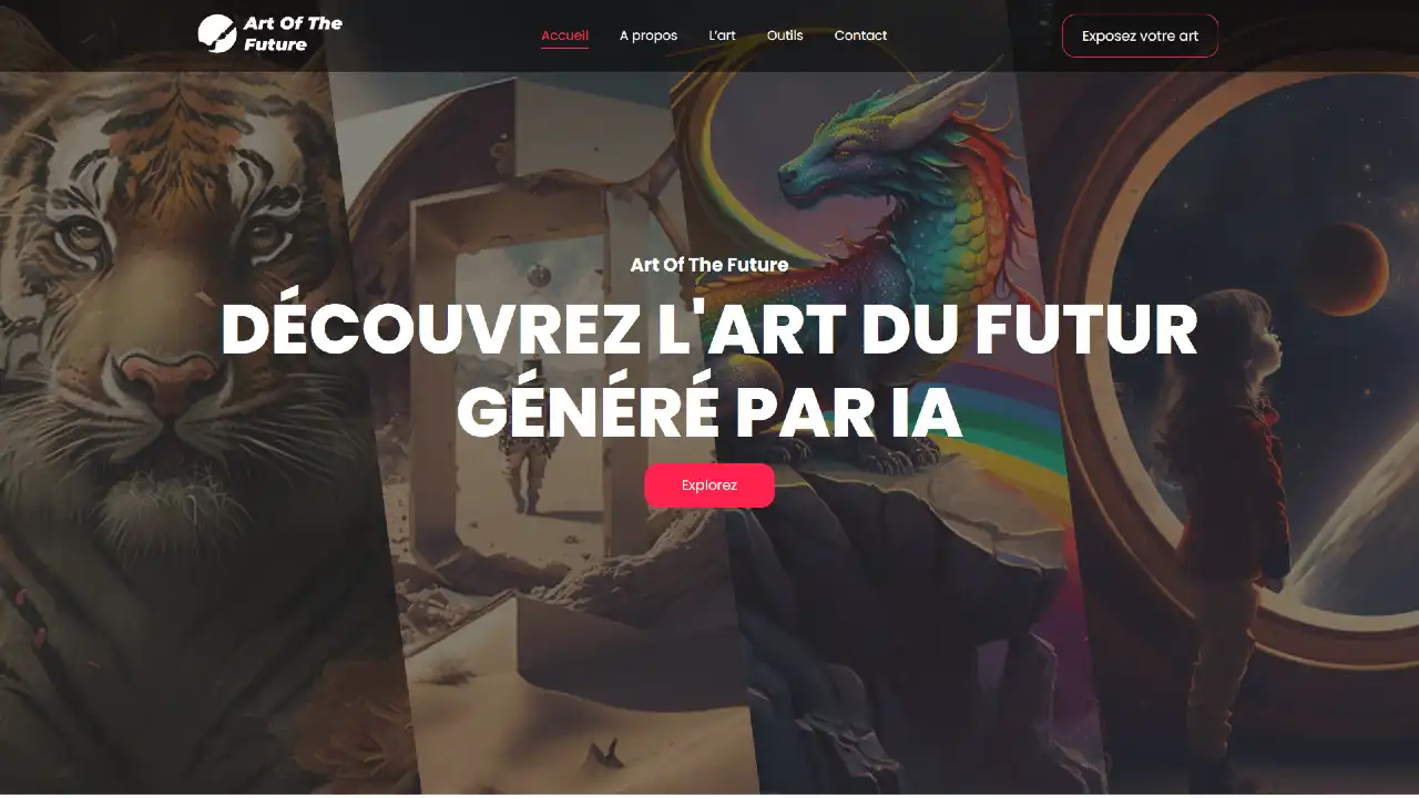 Page d’accueil du site Art Of The Future