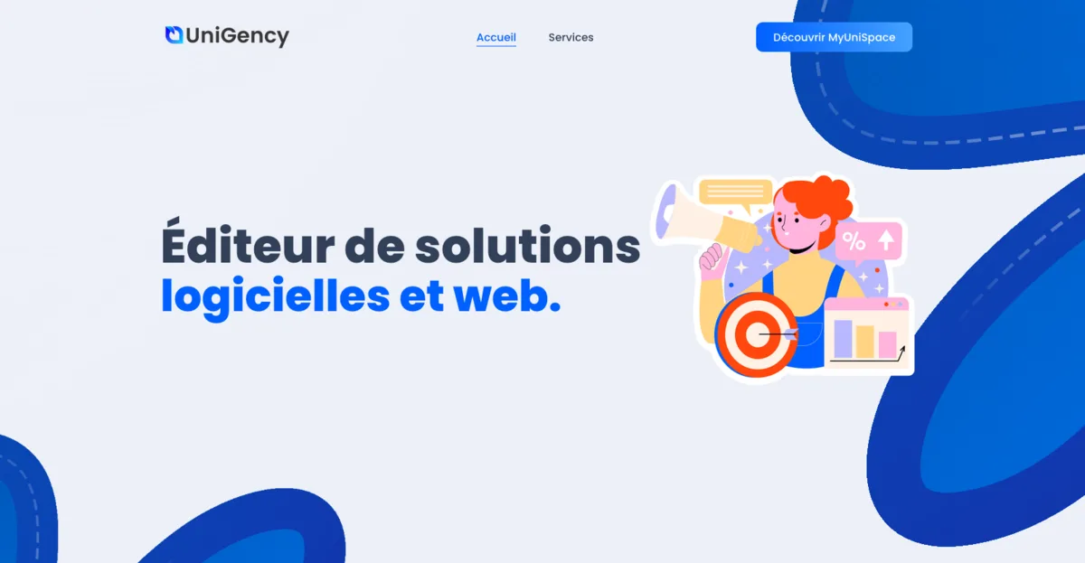 Page d’accueil du site UniGency